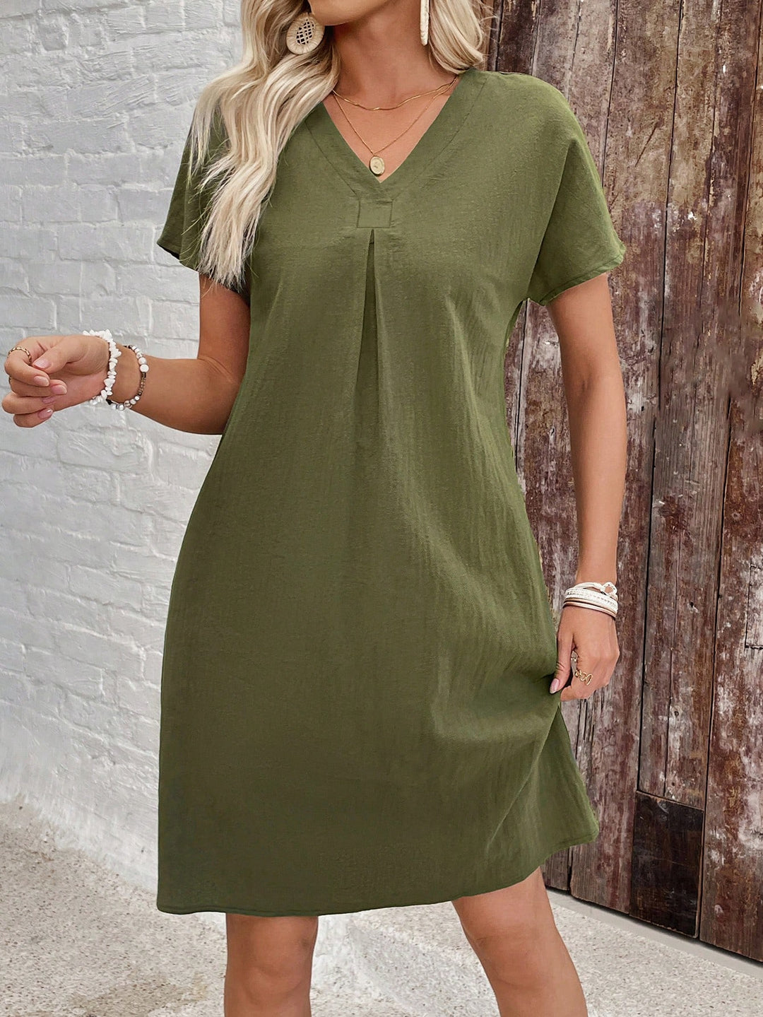 Shein mini ruha, khaki