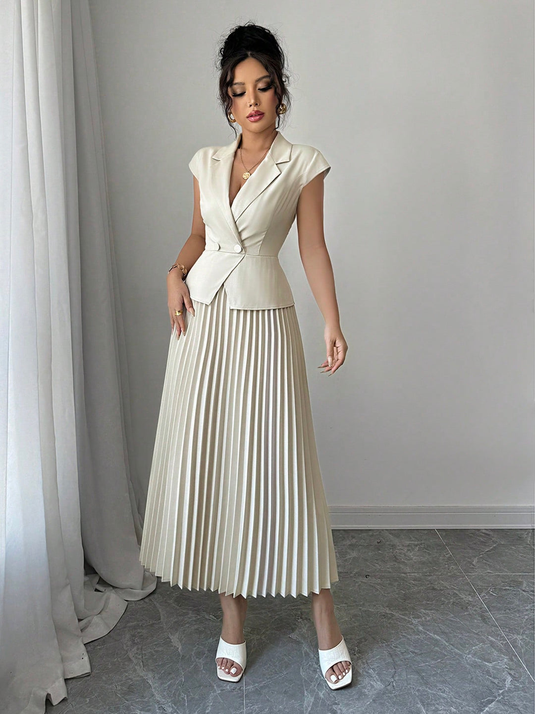 Rochie maxi SHEIN, bej