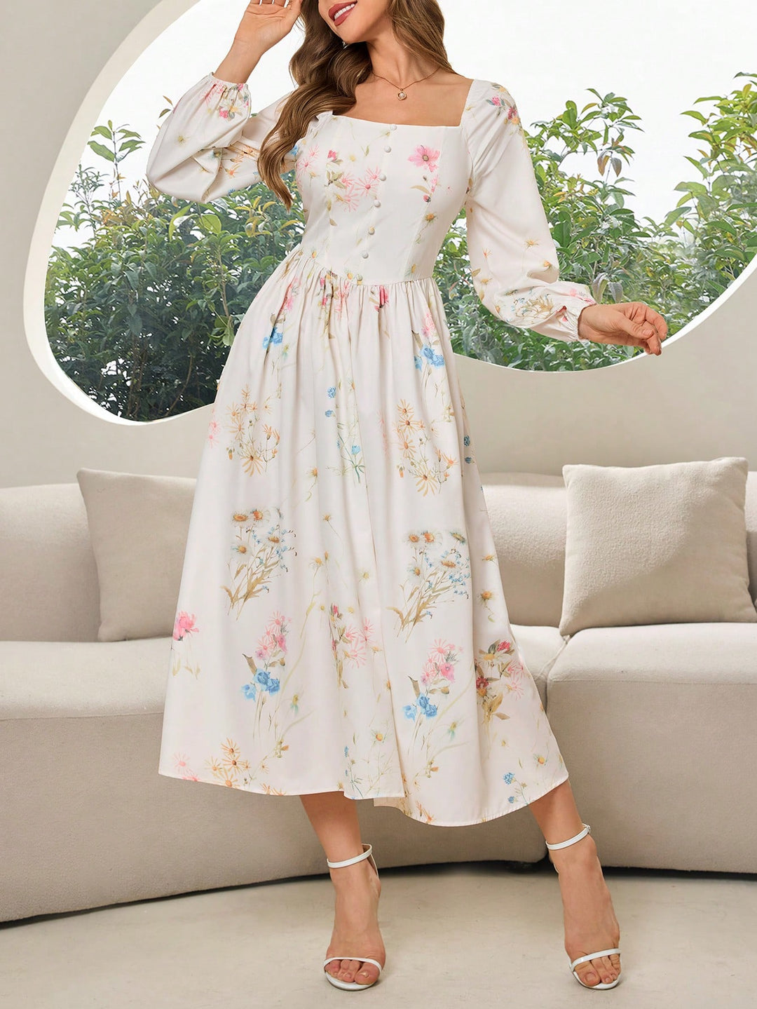 Rochie midi SHEIN, alb