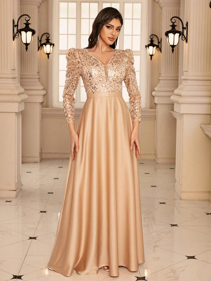 Rochie de ocazie SHEIN, auriu