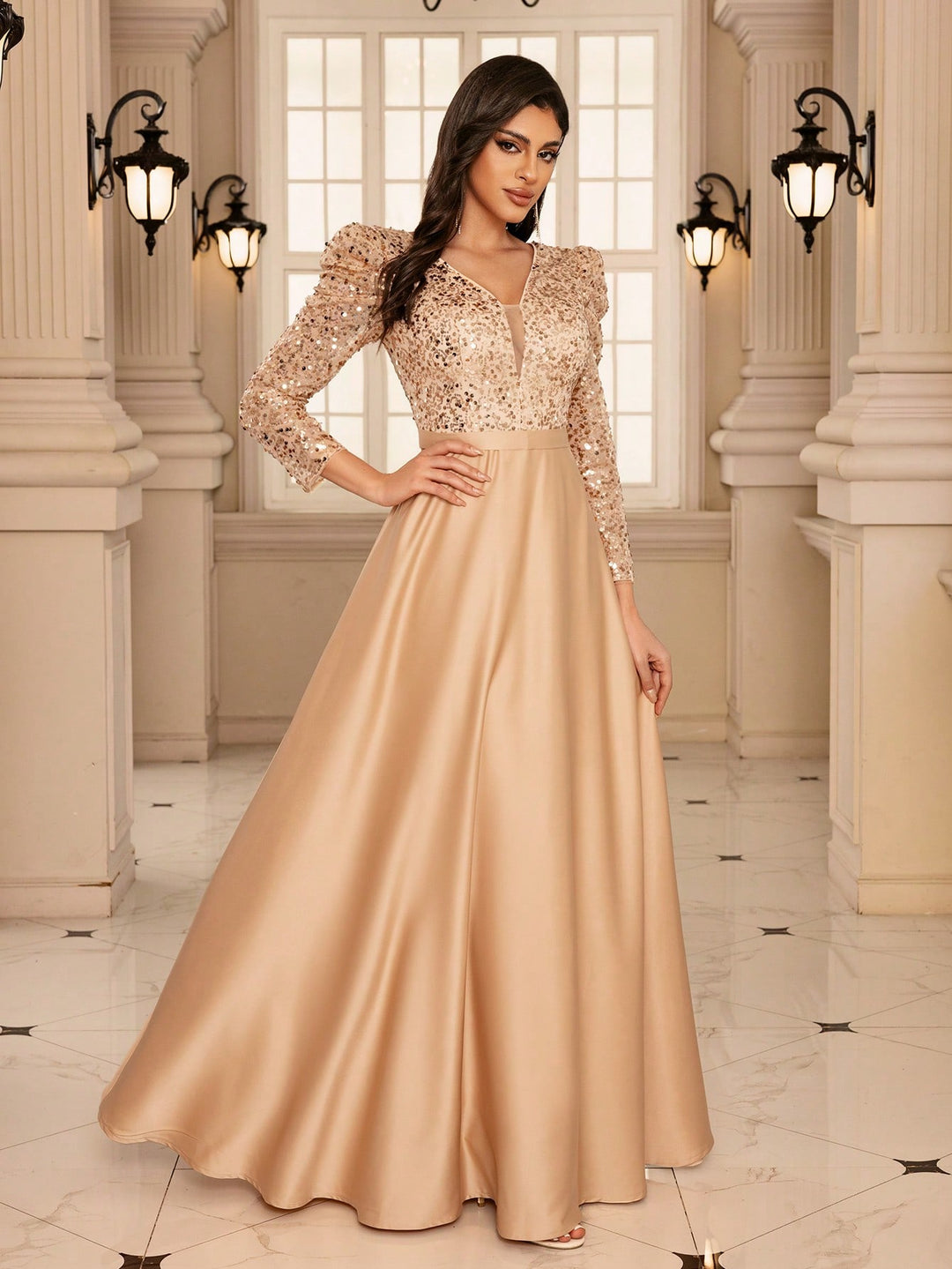 Rochie de ocazie SHEIN, auriu