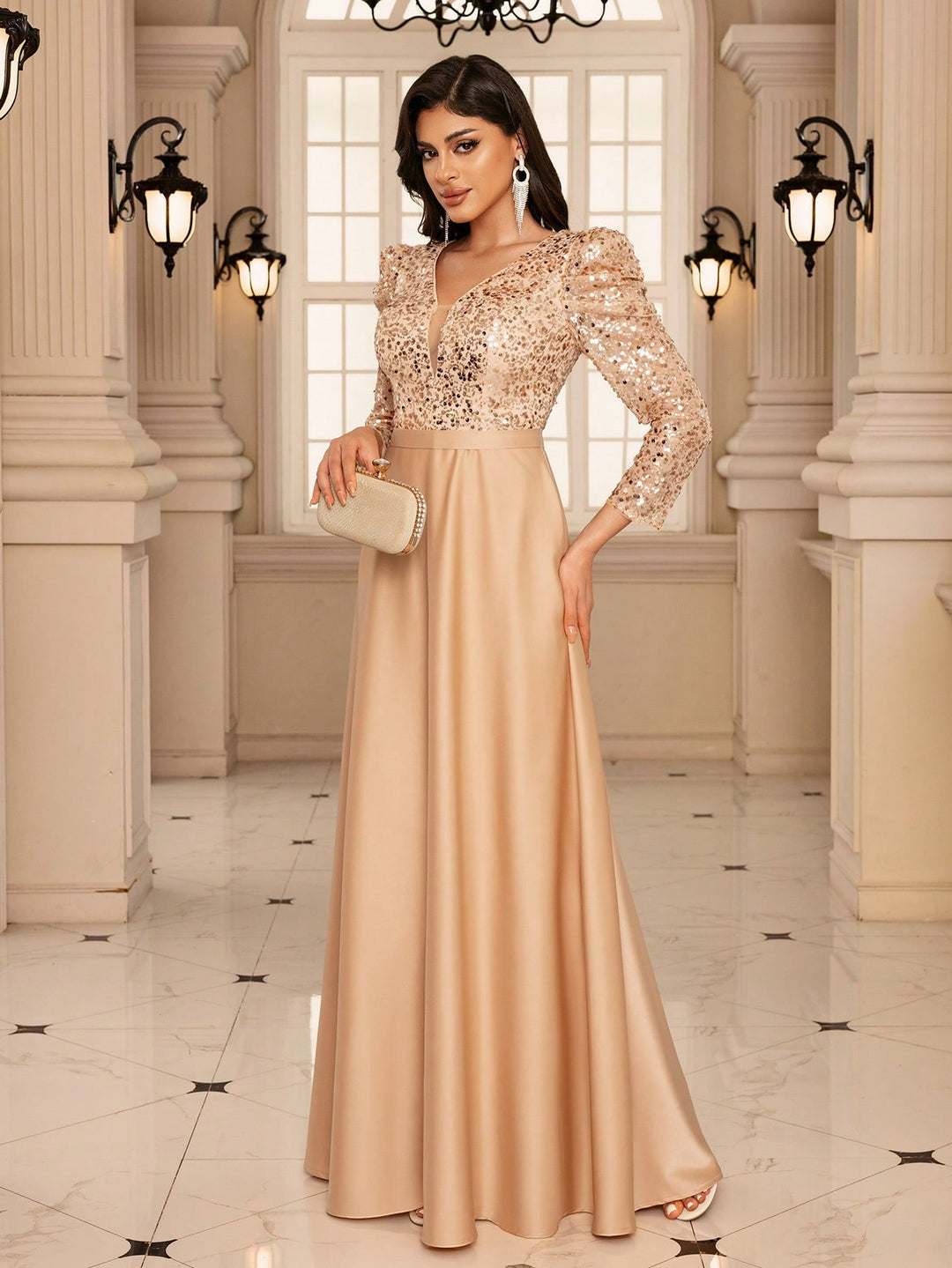 Rochie de ocazie SHEIN, auriu