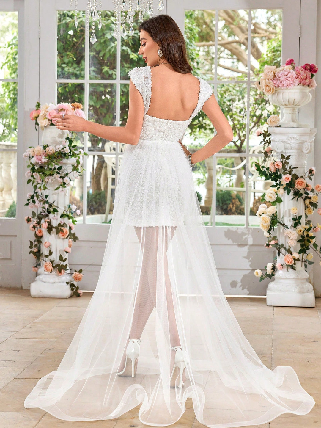 Rochie de ocazie SHEIN, alb