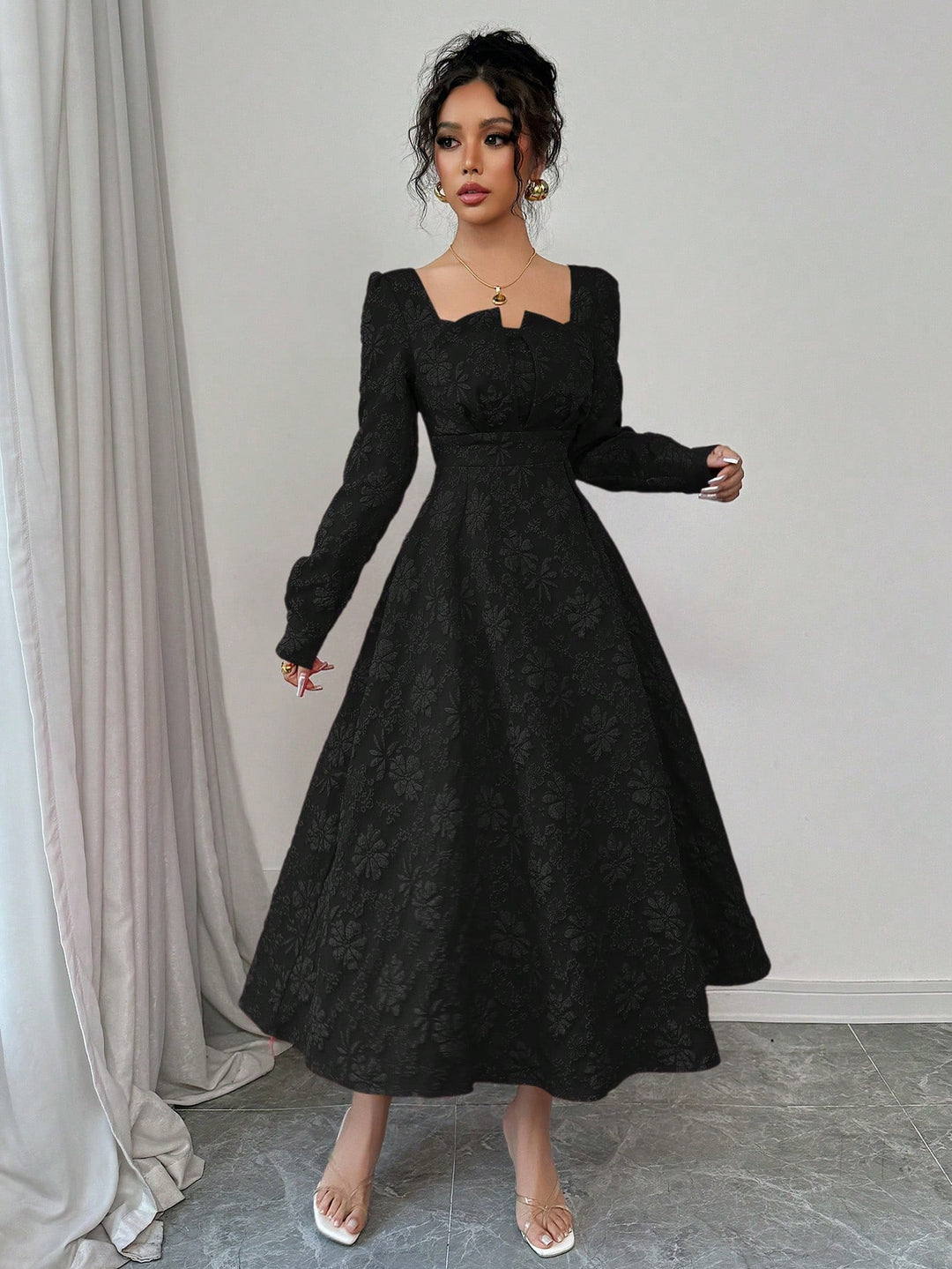 Rochie midi SHEIN, negru