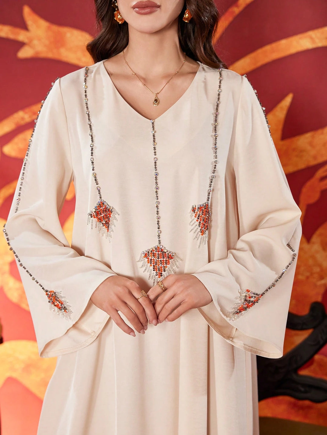 Rochie maxi SHEIN, crem