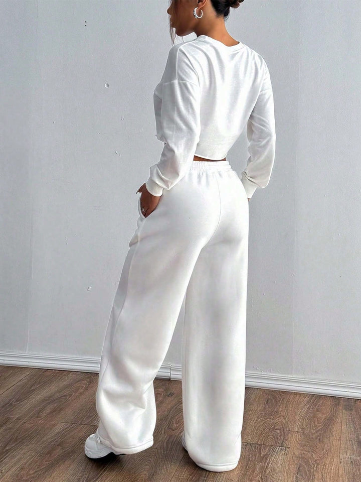 Pantaloni SHEIN, alb