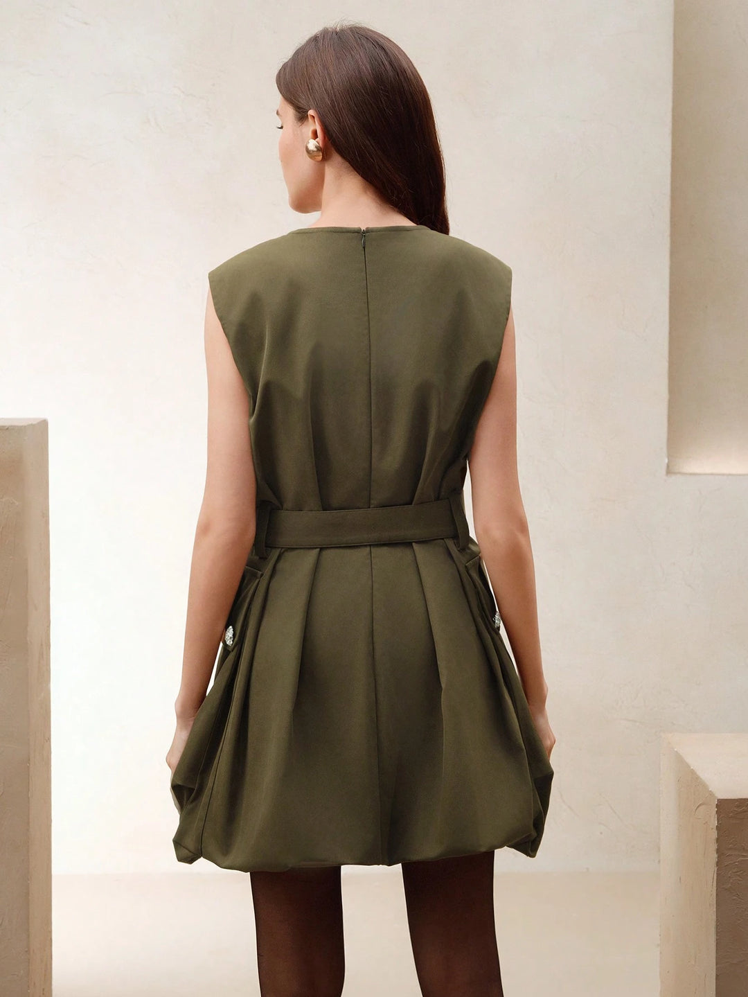 Rochie mini SHEIN, kaki
