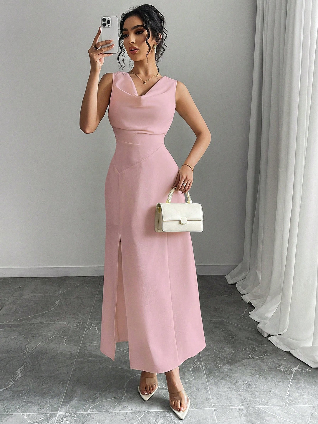Rochie midi SHEIN, roz