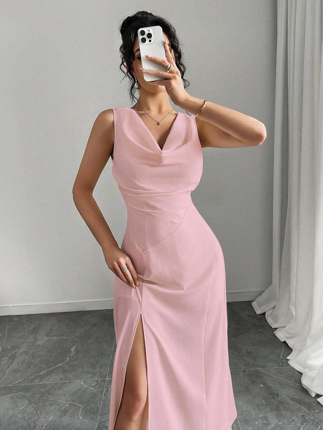 Rochie midi SHEIN, roz