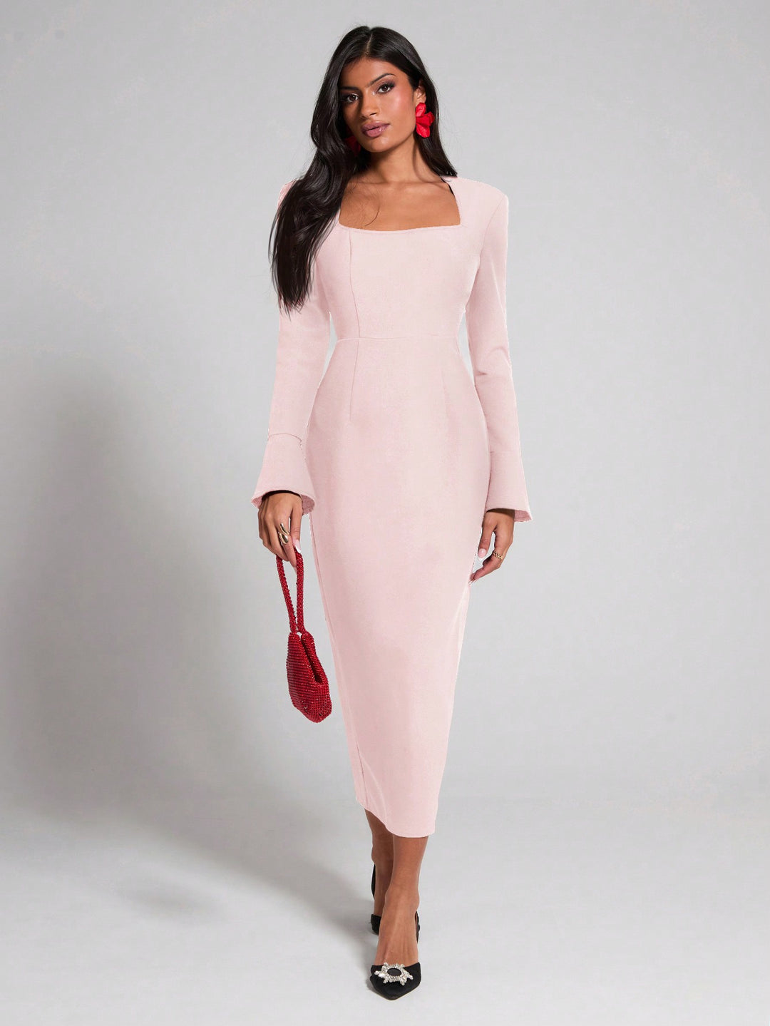 Rochie midi SHEIN, roz