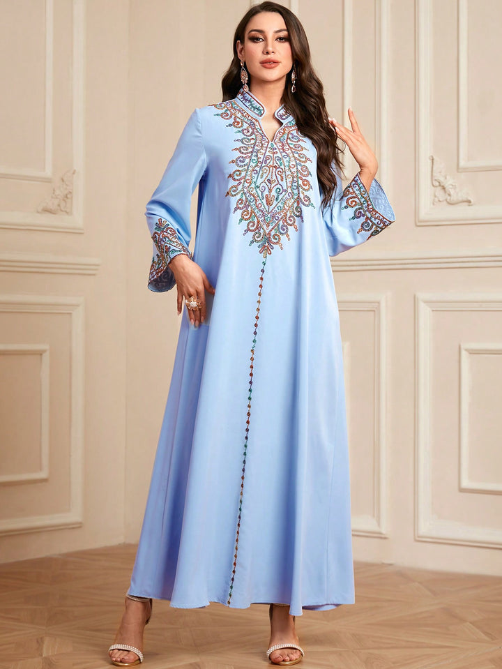 Set caftan și jalabiya SHEIN, albastru