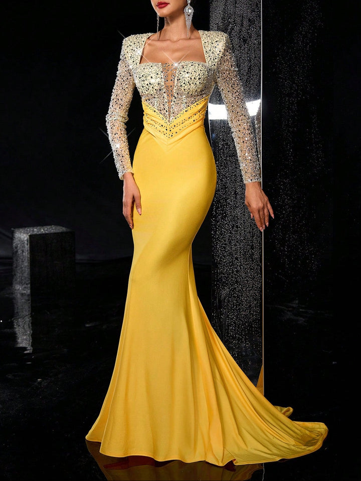 Rochie de ocazie SHEIN, galben