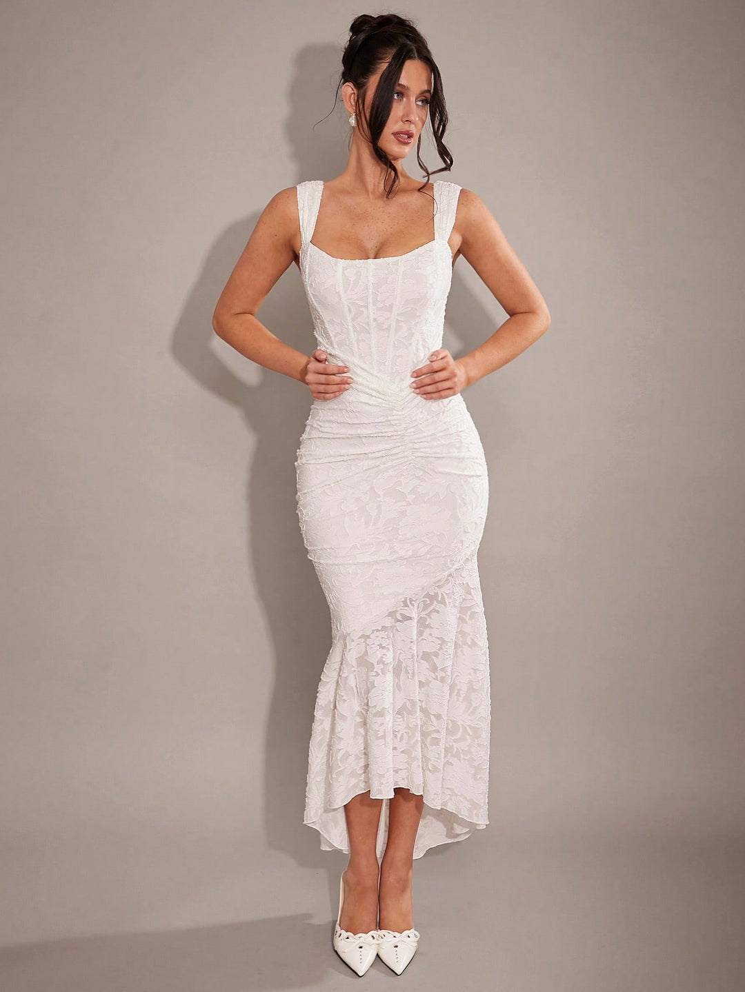 Rochie maxi SHEIN, alb