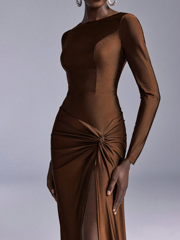 Rochie maxi SHEIN, maro