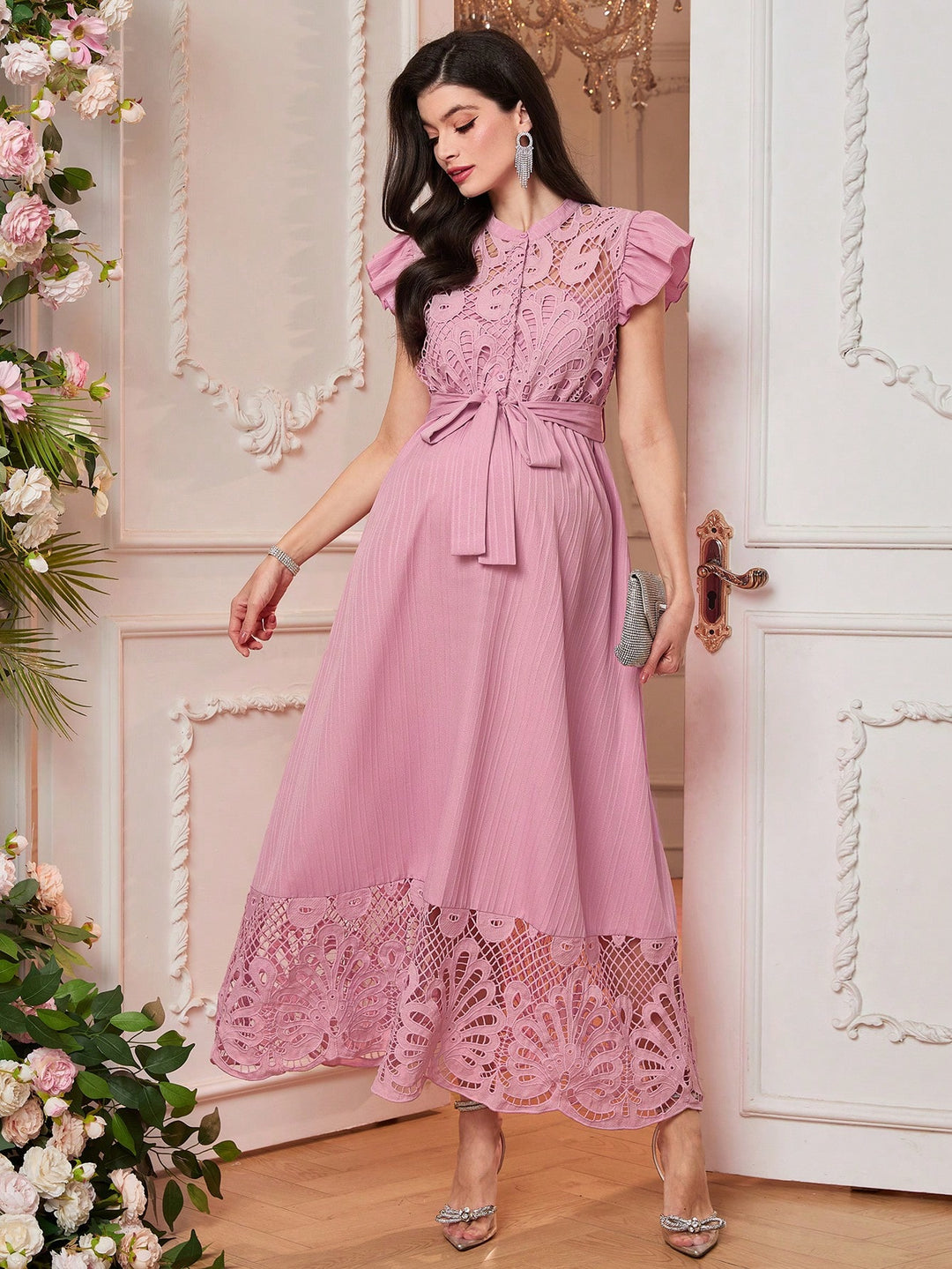Rochie maxi SHEIN, roz