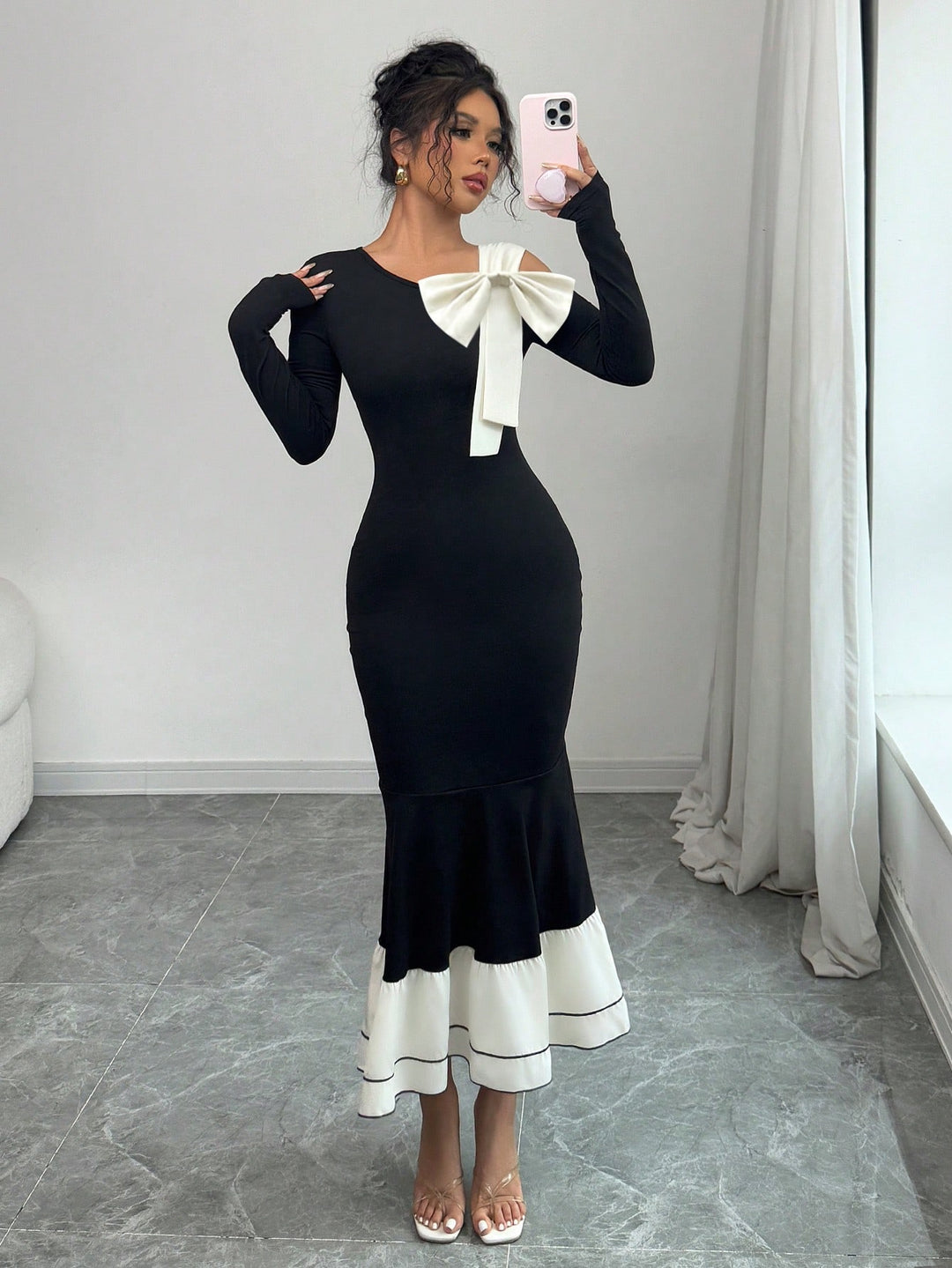 Rochie maxi SHEIN, portocaliu