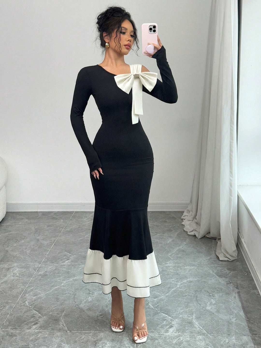 Rochie maxi SHEIN, portocaliu