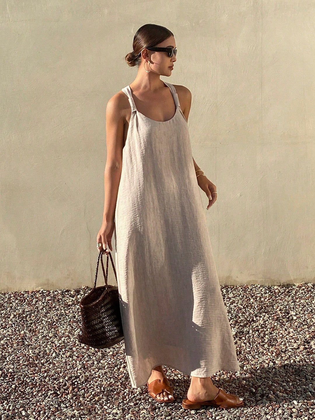 Rochie maxi SHEIN, bej