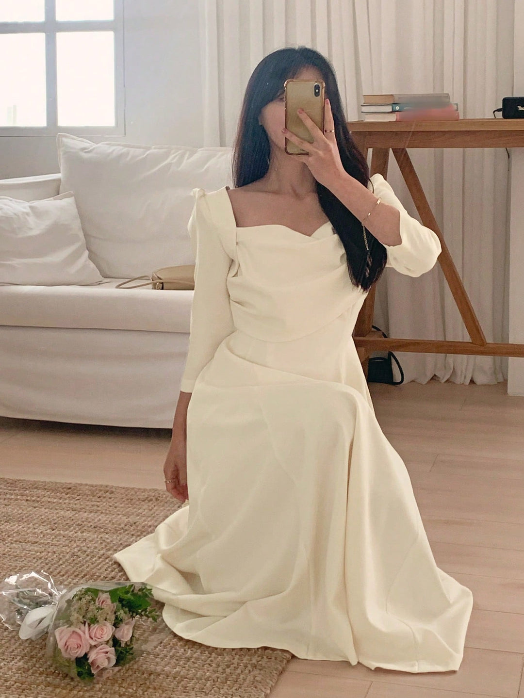 Rochie midi SHEIN, portocaliu