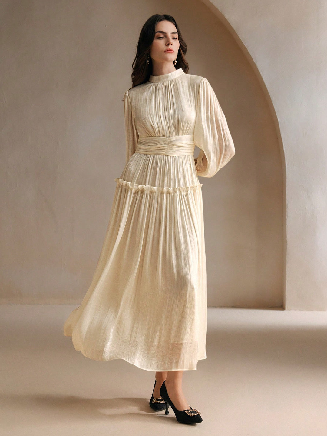 Rochie maxi SHEIN, bej