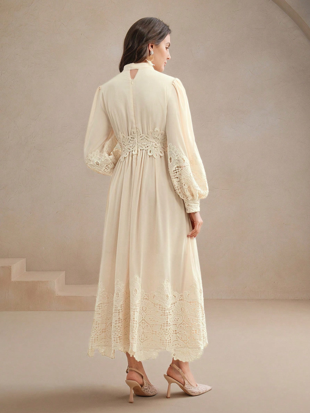 Rochie maxi SHEIN, crem