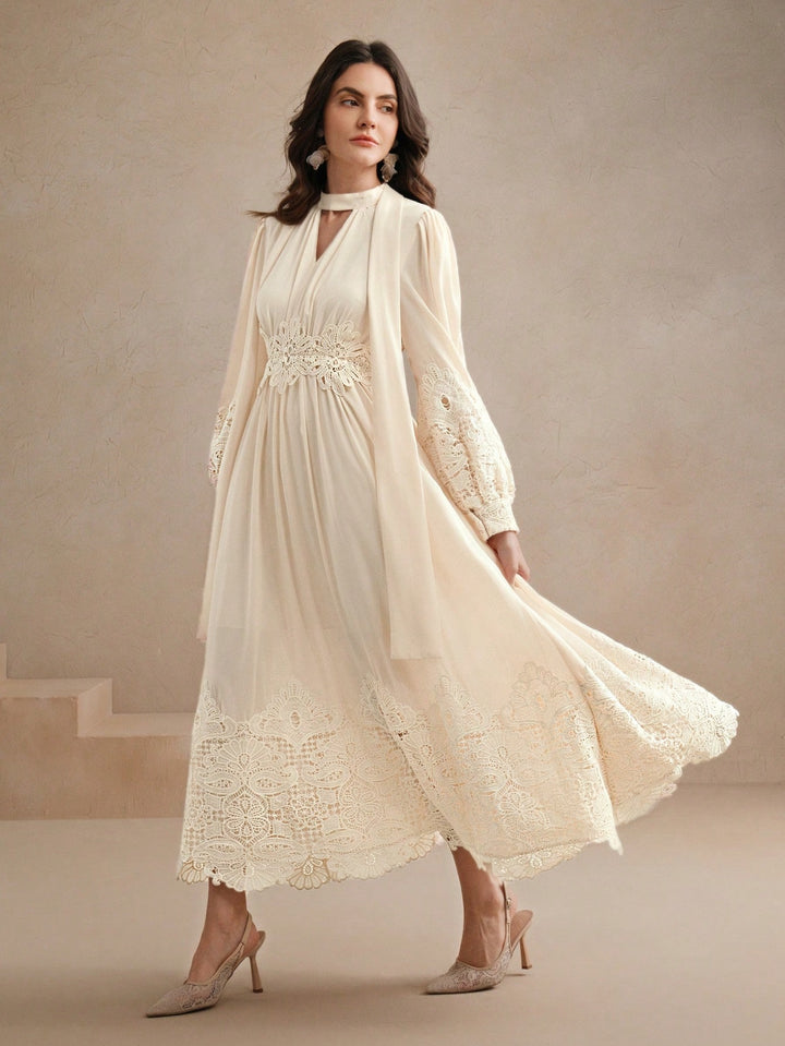 Rochie maxi SHEIN, crem