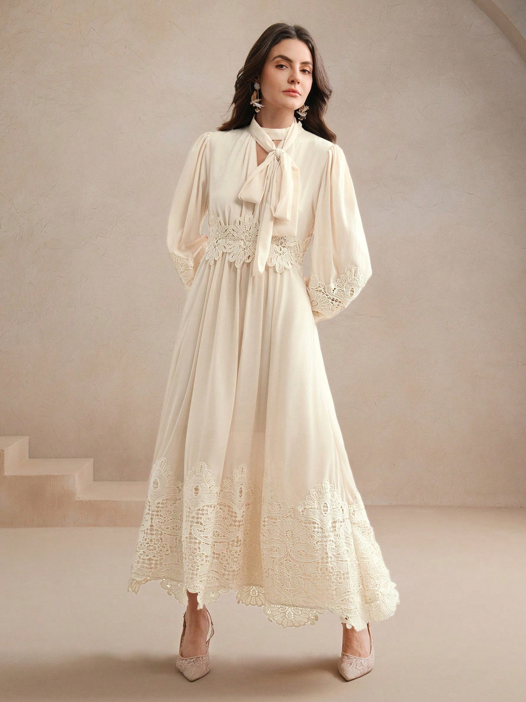 Rochie maxi SHEIN, crem