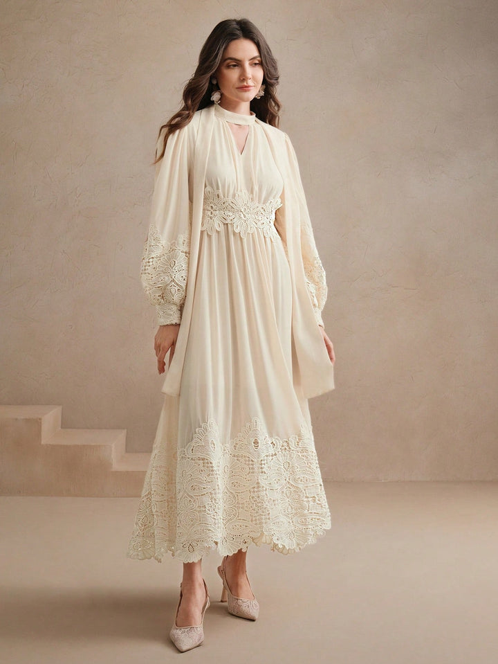 Rochie maxi SHEIN, crem