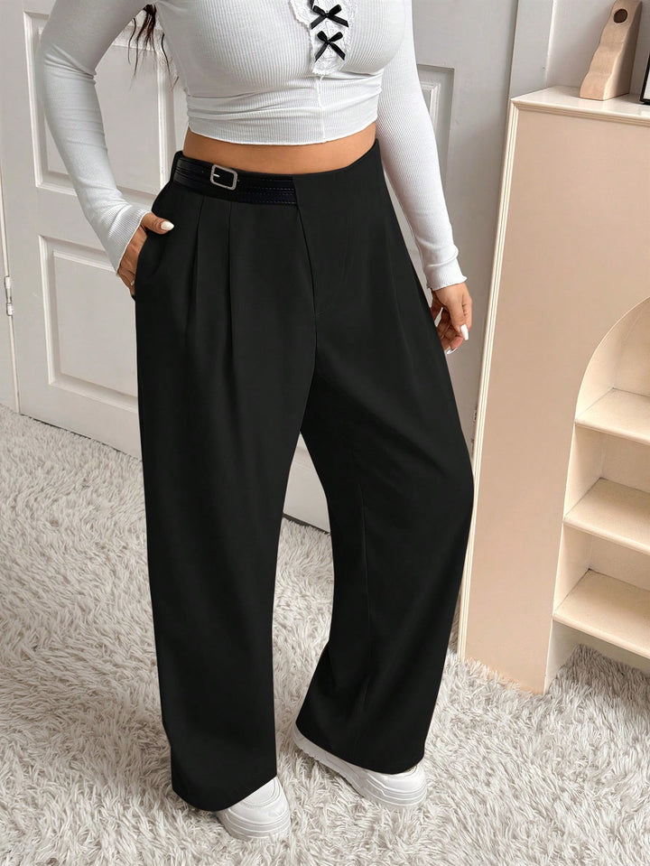 Pantalon de costum SHEIN, negru