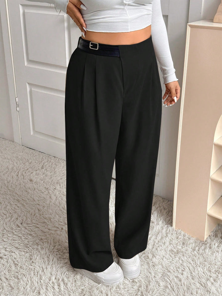 Pantalon de costum SHEIN, negru