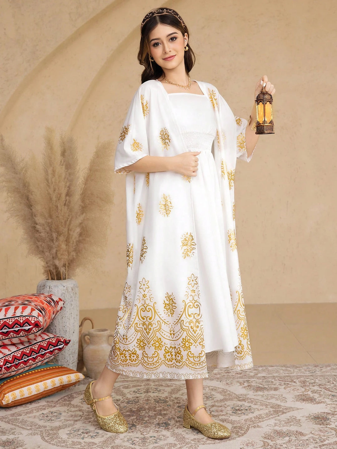 Set rochie și cardigan SHEIN, alb