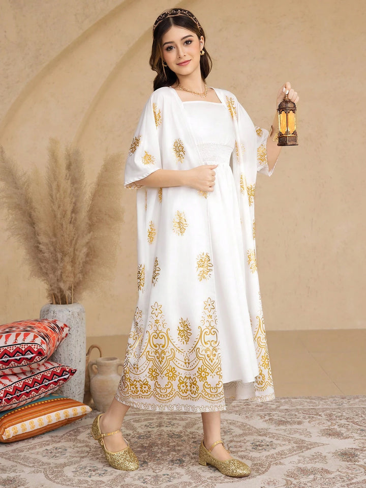 Set rochie și cardigan SHEIN, alb