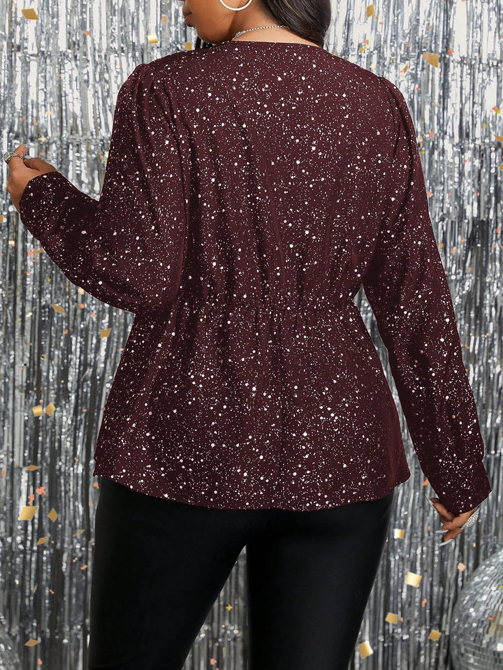 Cămașă Shein Curve+, vișiniu