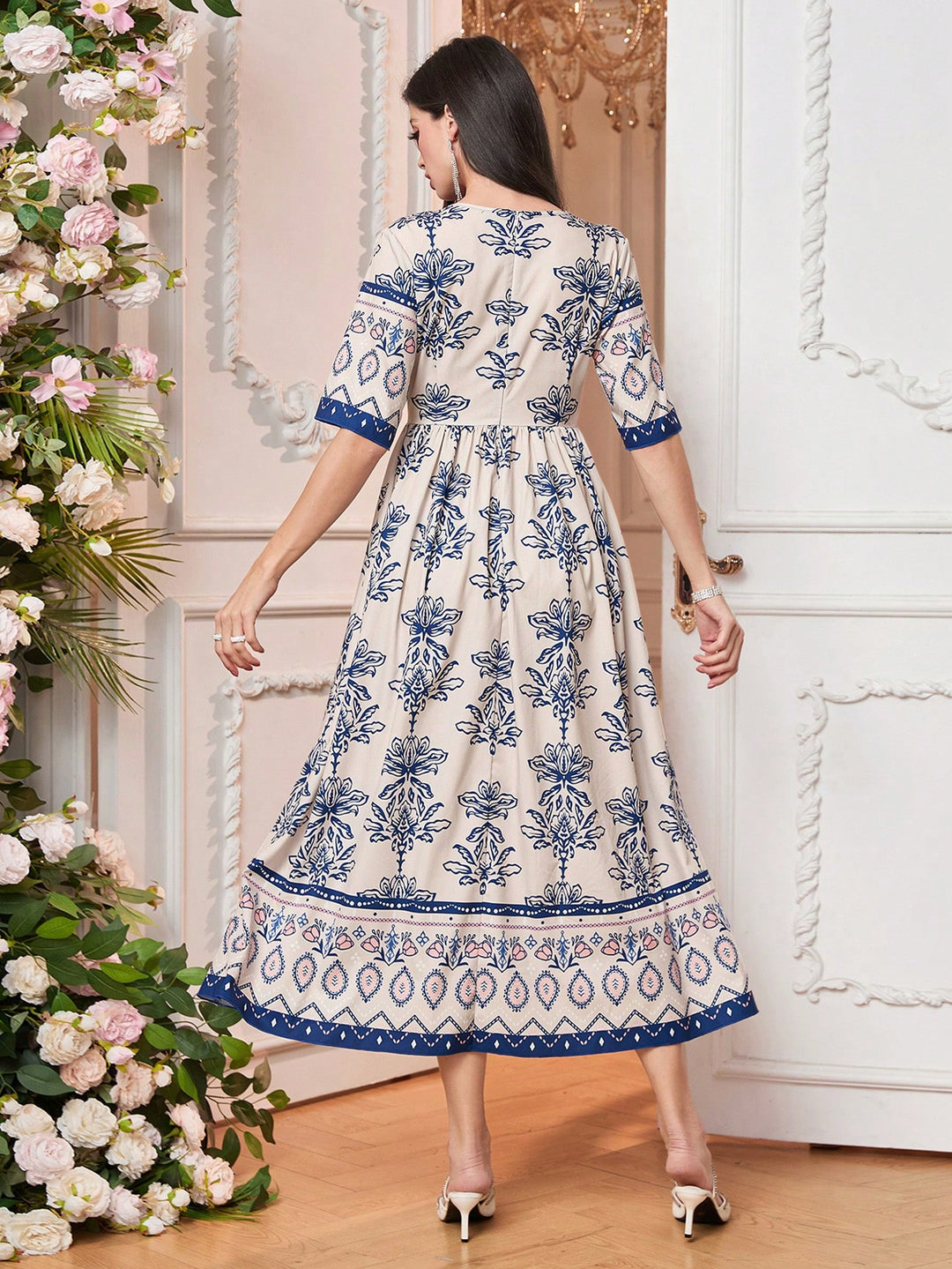 Rochie midi SHEIN, mix culori