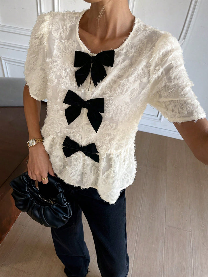 Bluza cu volane SHEIN, portocaliu