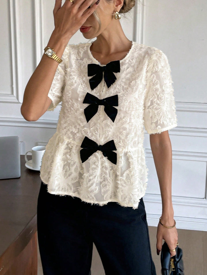 Bluza cu volane SHEIN, portocaliu