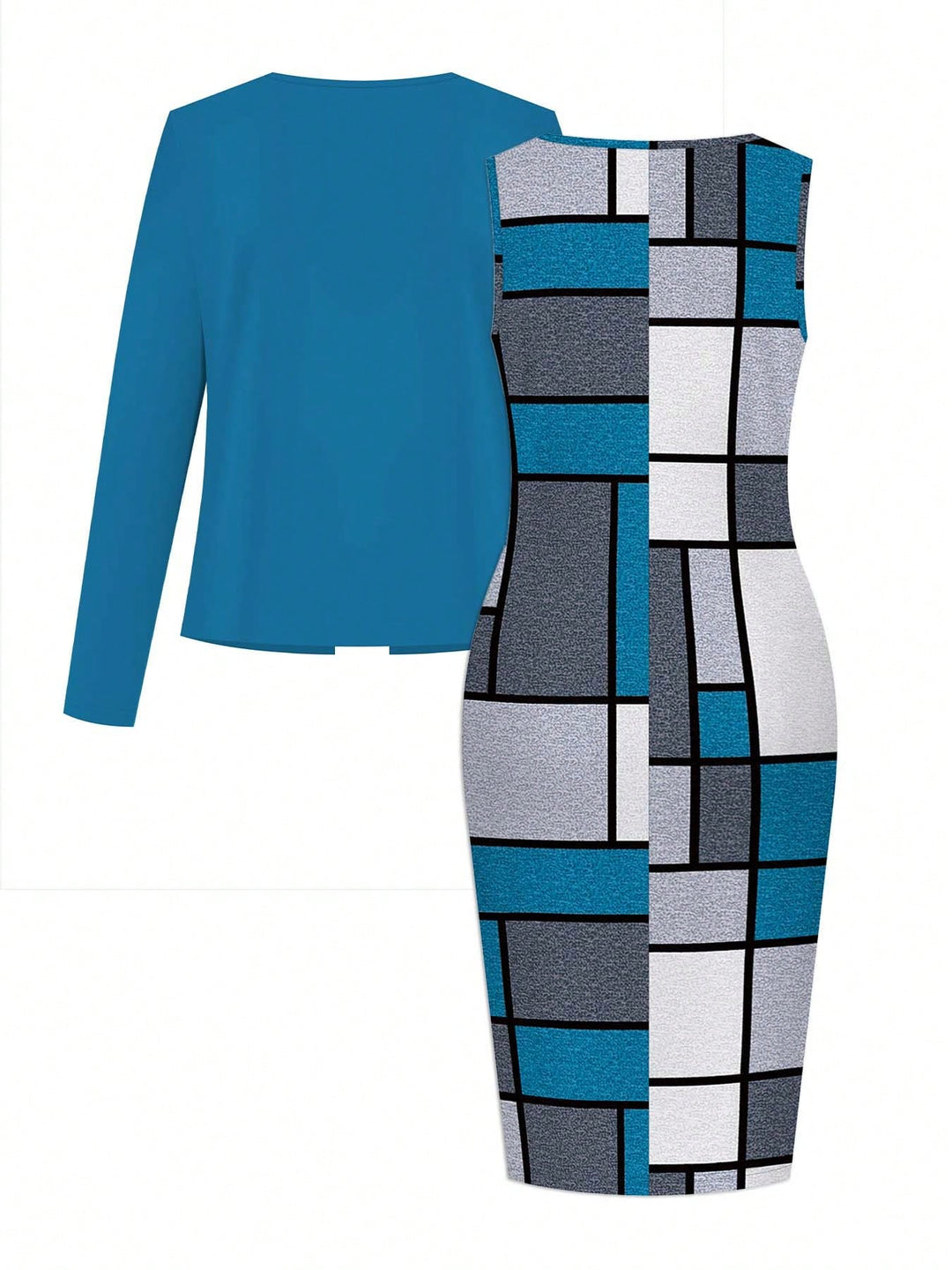 Set rochie si cardigan SHEIN, mix culori