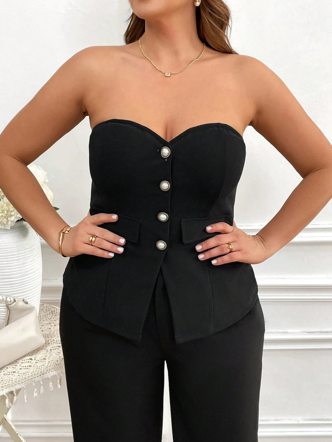 Top SHEIN, negru