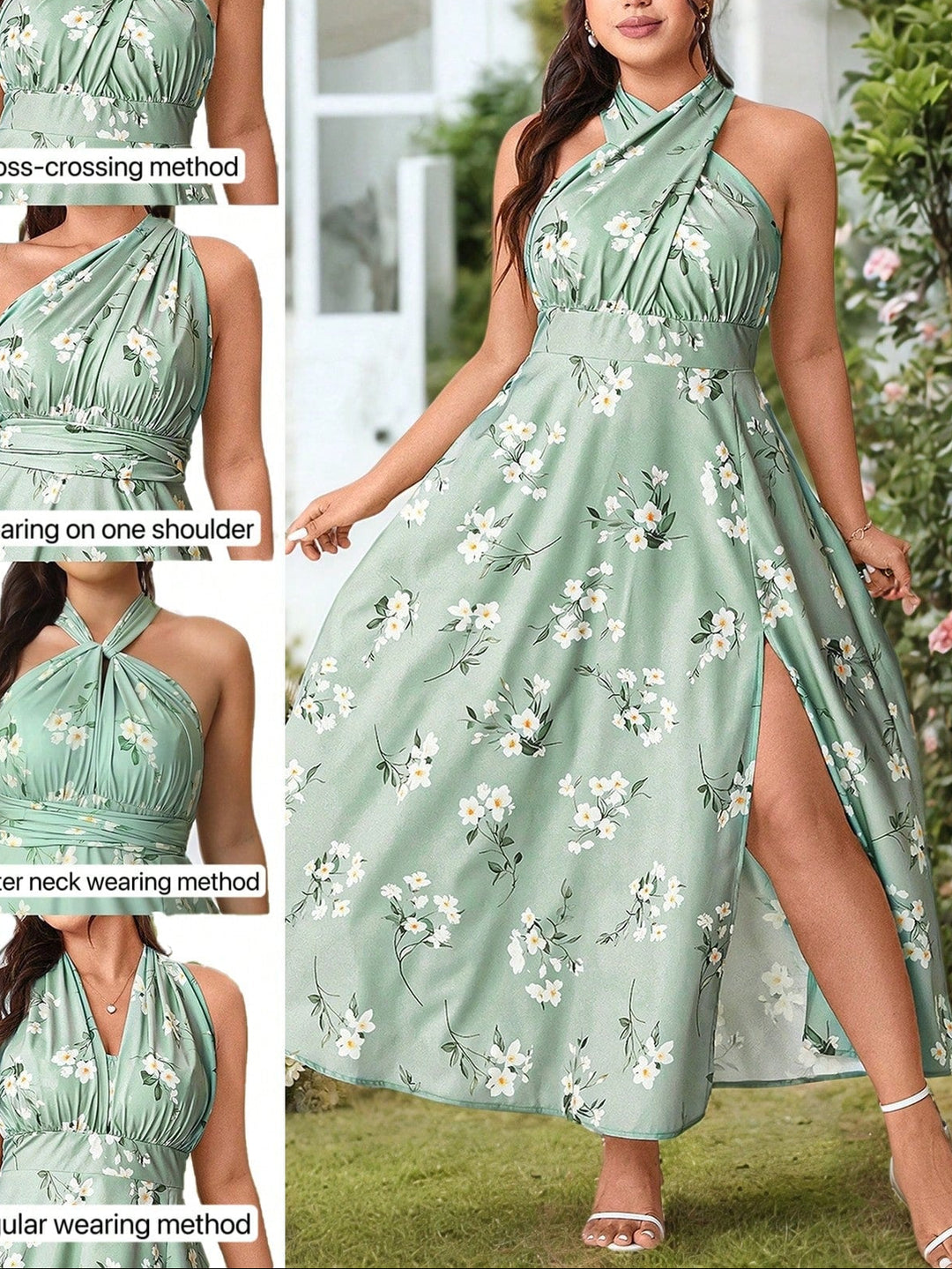 Rochie maxi SHEIN, verde