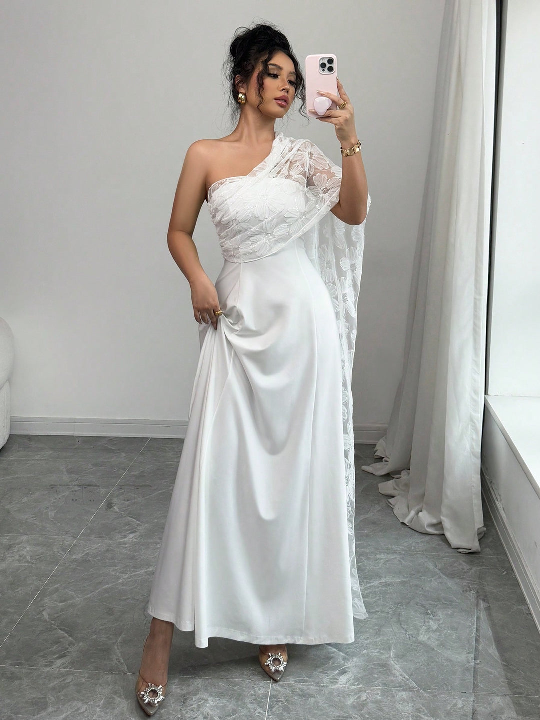 Rochie maxi SHEIN, alb
