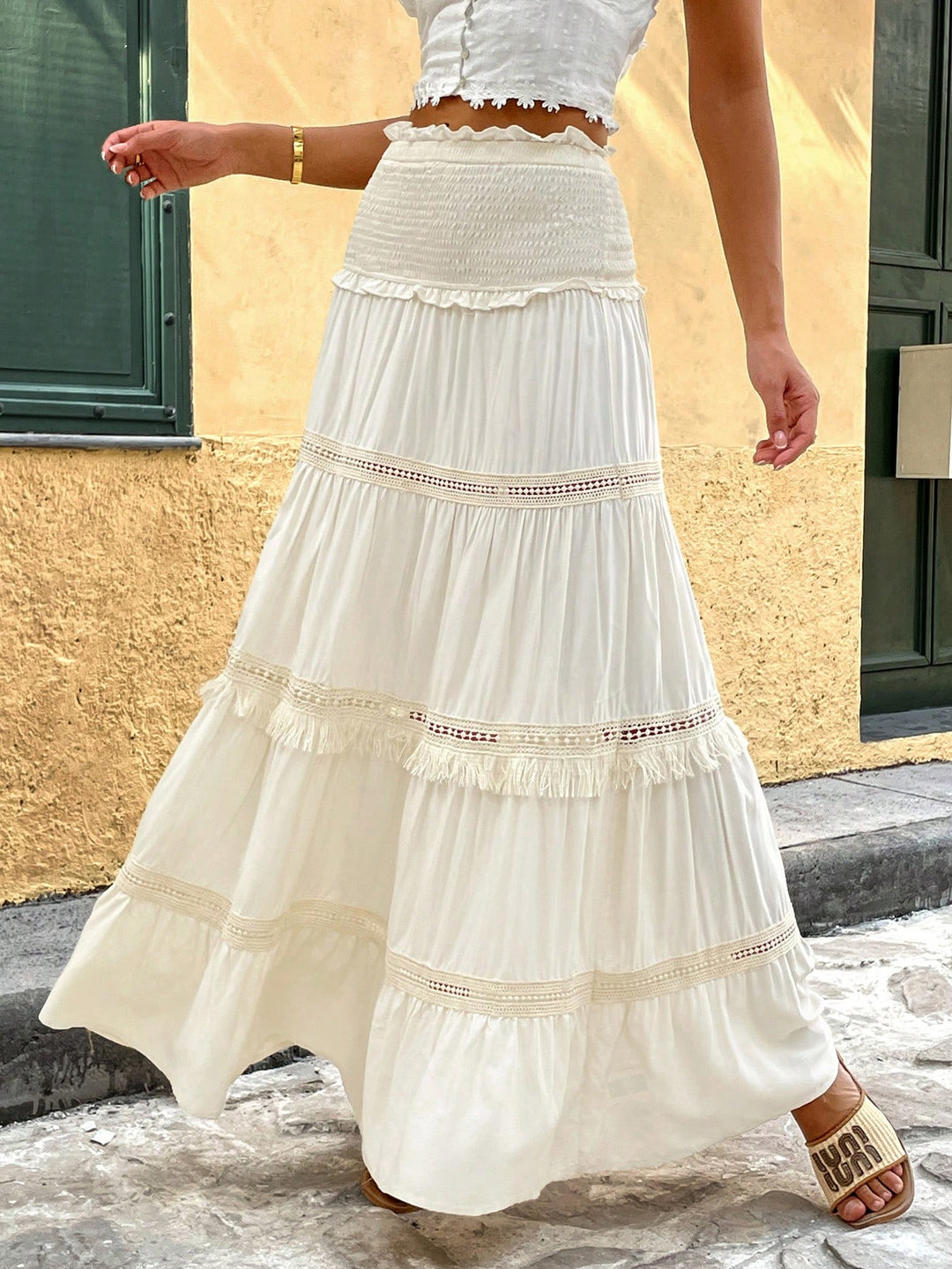 SHEIN maxi szoknya, krém