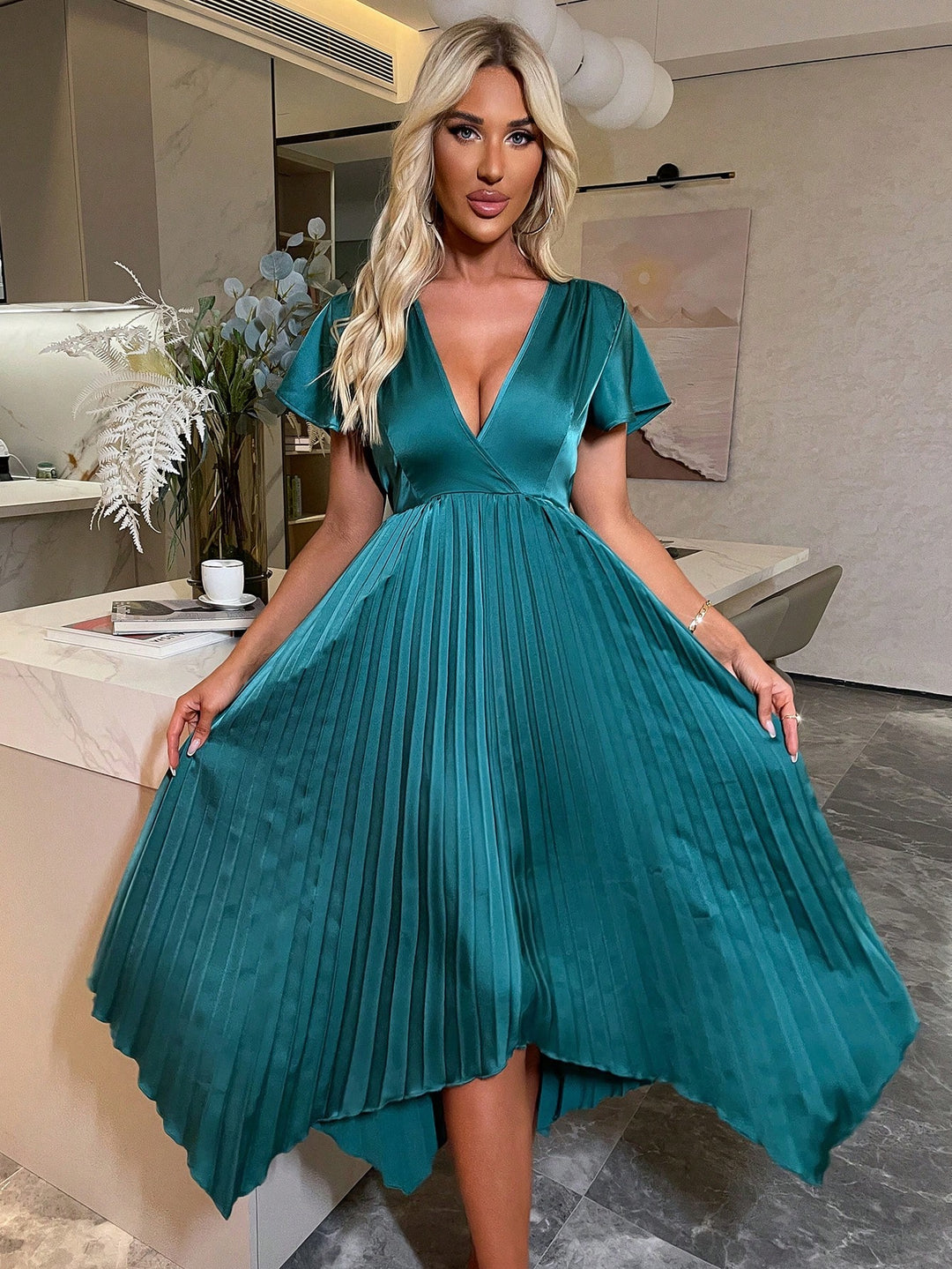 SHEIN maxi ruha, zöld