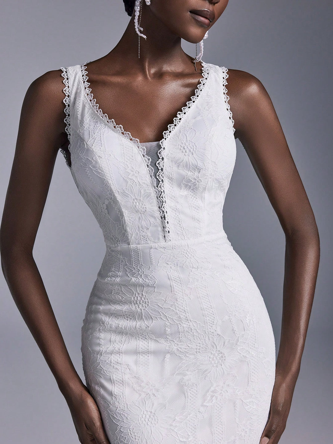 Rochie de ocazie SHEIN, alb