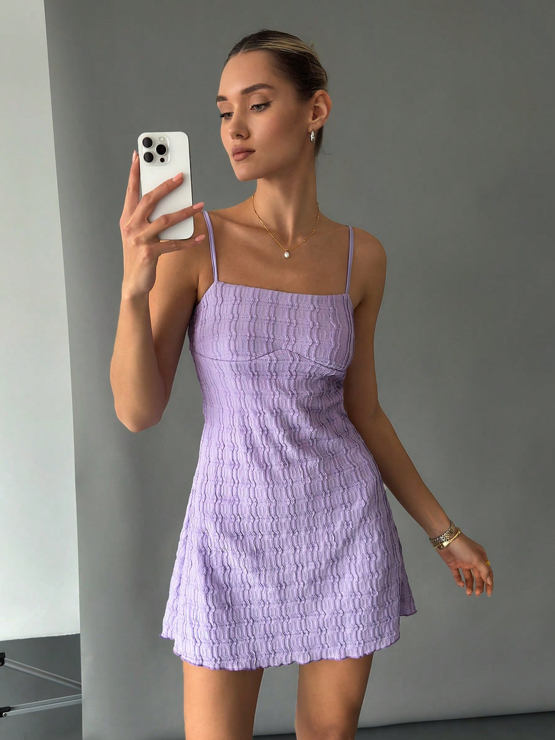 SHEIN mini ruha, lila