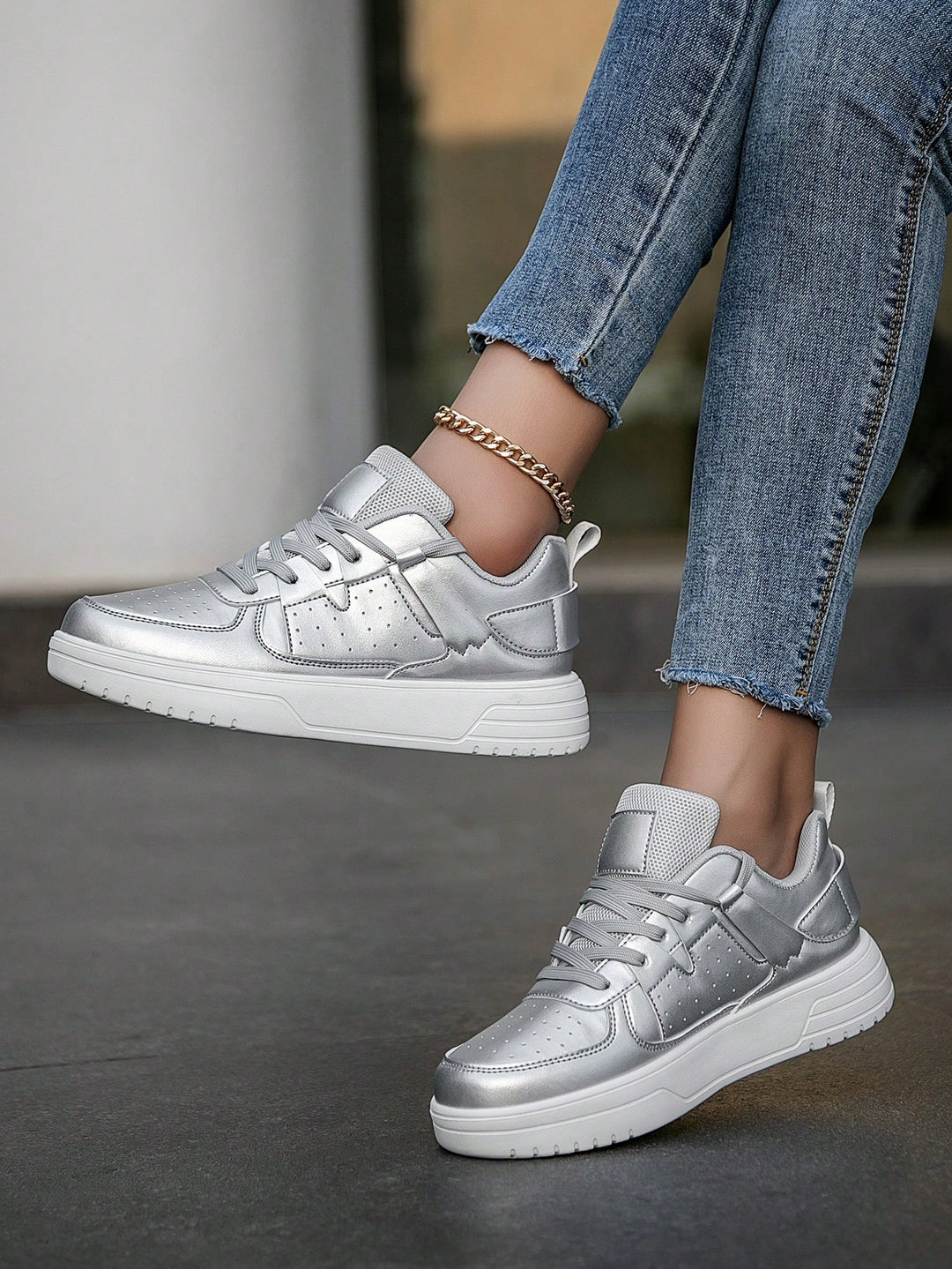 Pantofi sport SHEIN, argintiu