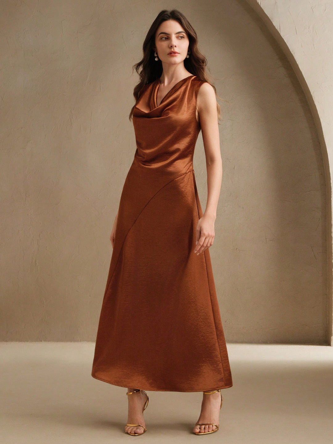 Rochie maxi SHEIN, maro