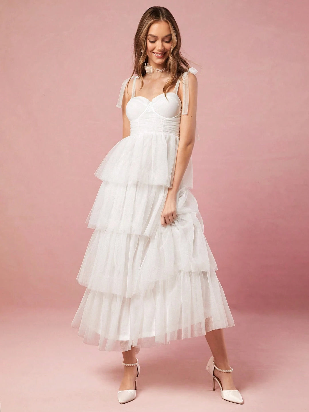 Rochie midi SHEIN, alb