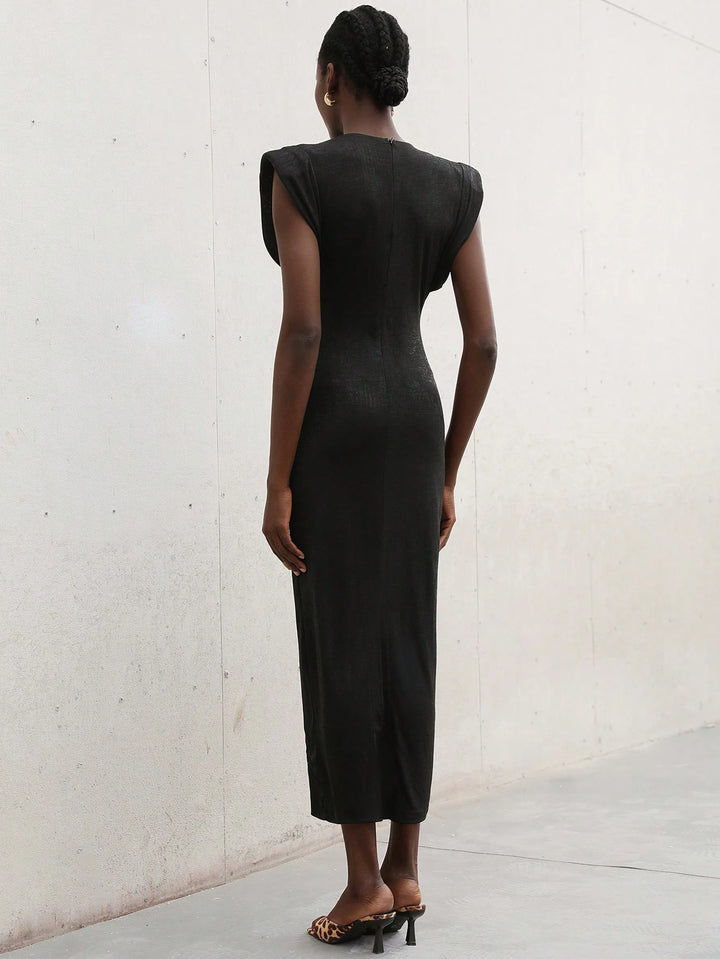 SHEIN fekete midiruha