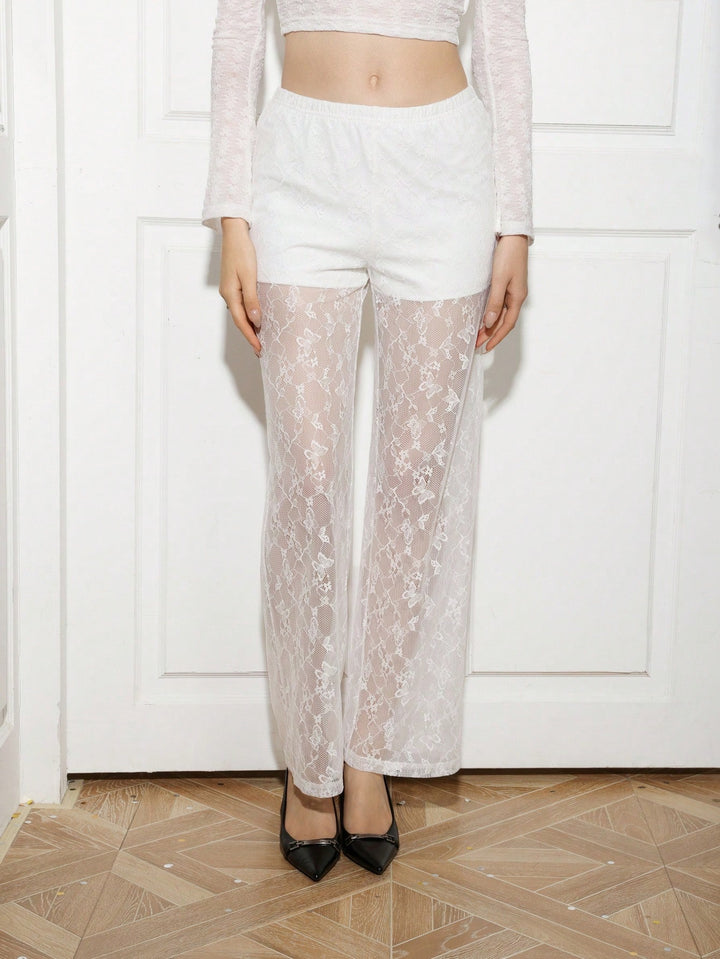 Pantaloni SHEIN, alb