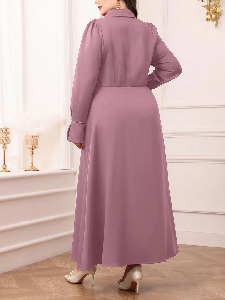 Rochie maxi Shein Curve+, roz